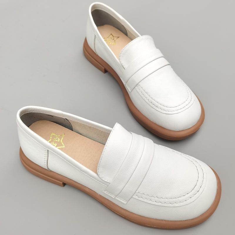 Dames Zomer Retro Effen Leer Casual Schoenen