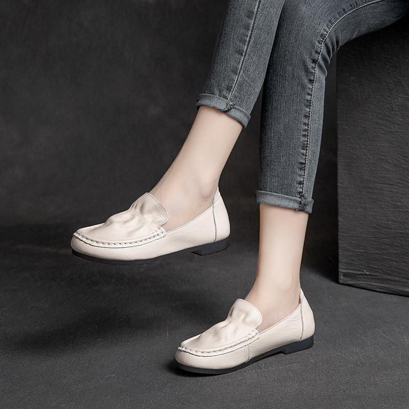 Dames Zomer Retro Lederen Handgemaakte Casual Schoenen