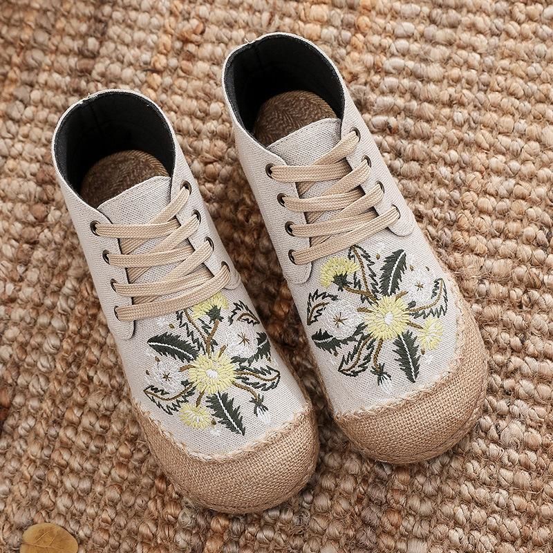 Herfst Katoenen Linnen Veter Bloemen Casual Schoenen