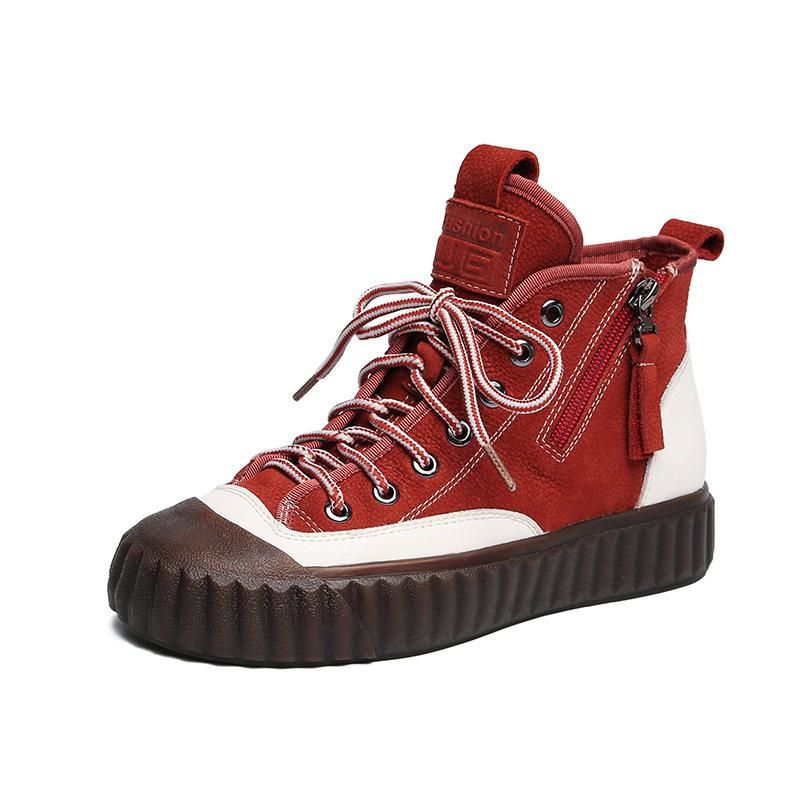 Herfst Winter Retro Stitch Platform Casual Schoenen