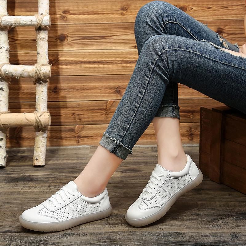 Leer Zomer Nieuwe Dames Casual Schoenen 35-41