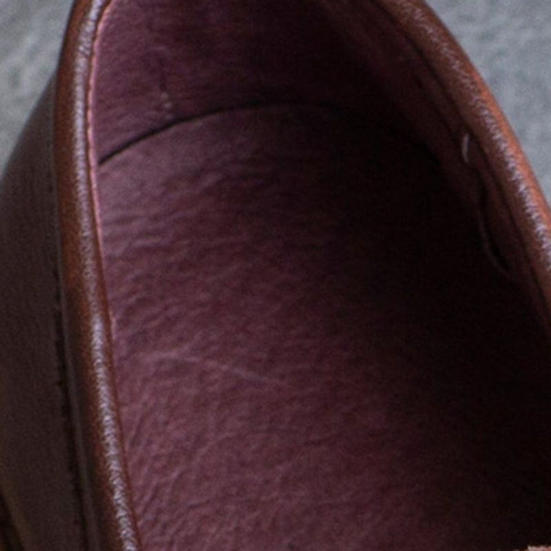 Lente Lederen Britse Ronde Neus Loafers Schoenen