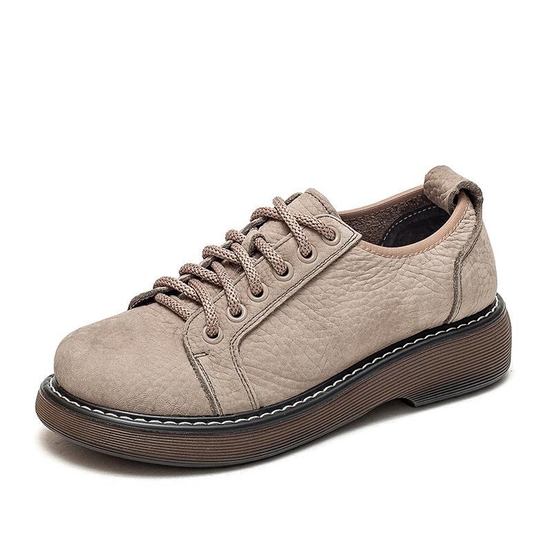 Lente Lederen Ronde Kop Casual Schoenen