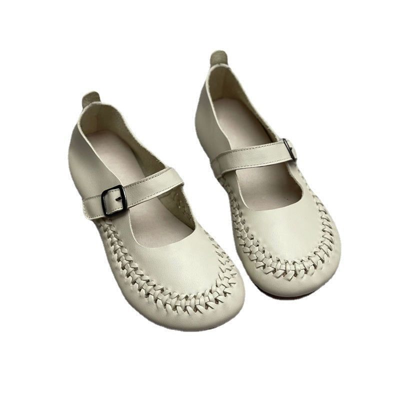 Lente Zomer Retro Klittenband Leren Casual Loafers