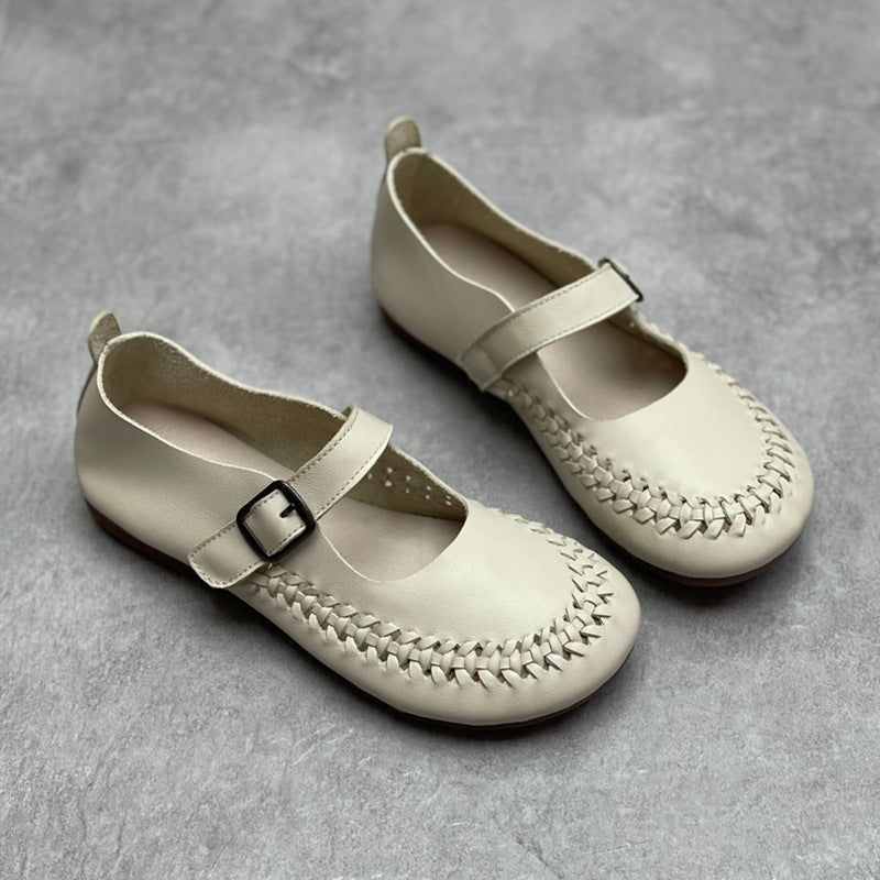 Lente Zomer Retro Klittenband Leren Casual Loafers