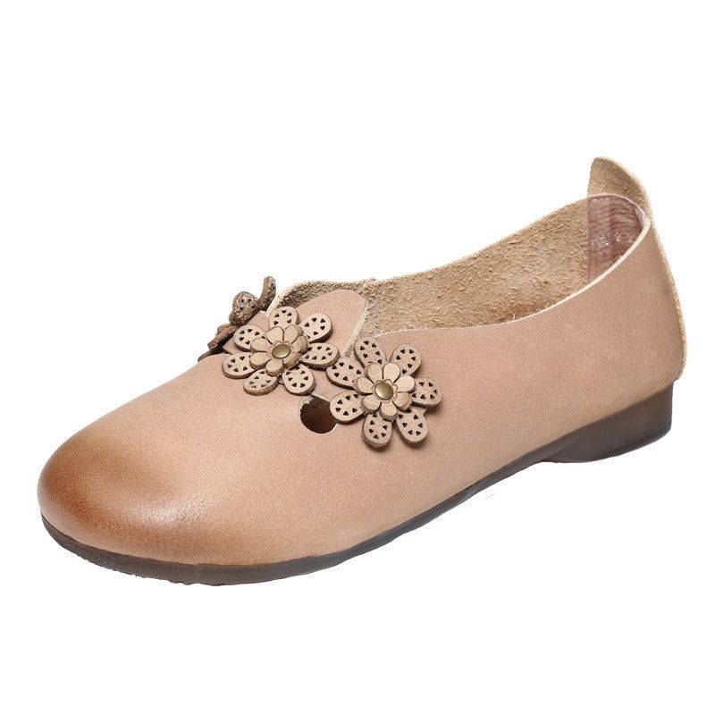 Lente Zomer Vintage Bloemen Leren Casual Schoenen