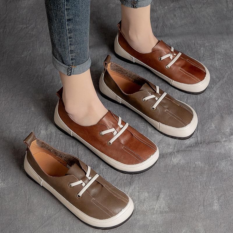 Leren Flat Comfort Retro Casual Schoenen