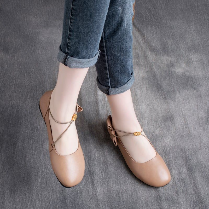 Vrouwen Lente Lederen Elegante Retro Casual Schoenen