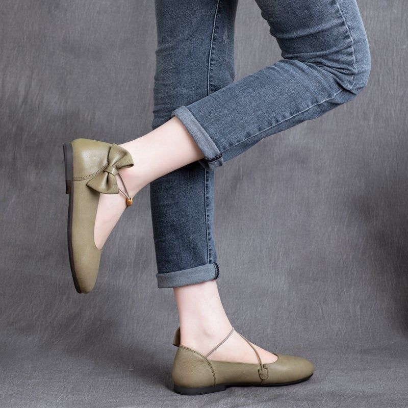 Vrouwen Lente Lederen Elegante Retro Casual Schoenen