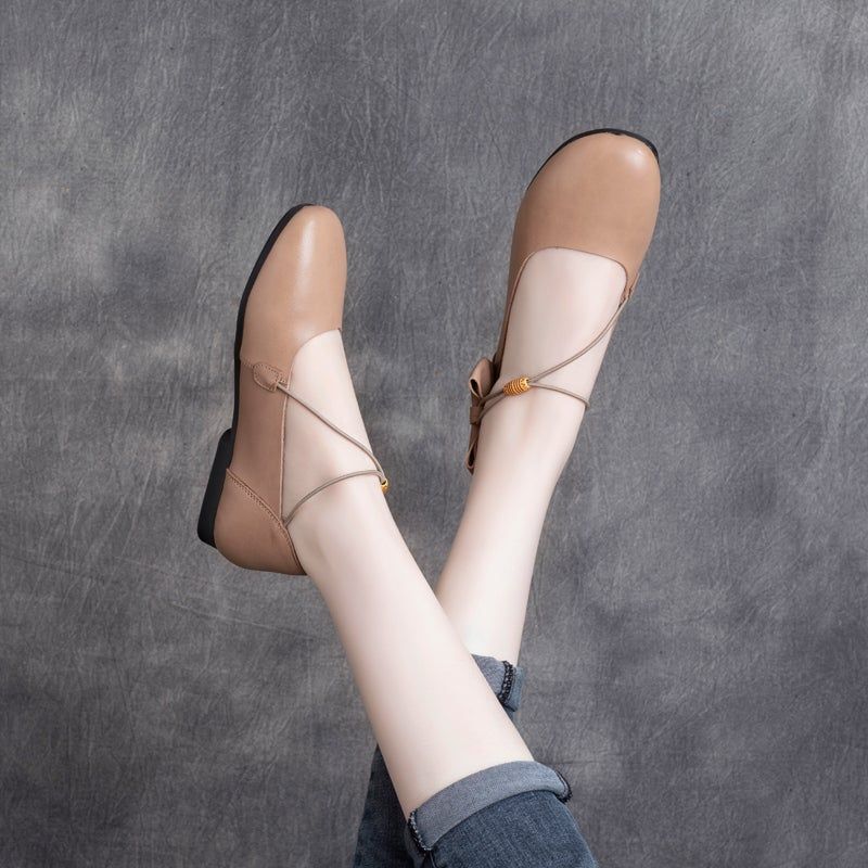 Vrouwen Lente Lederen Elegante Retro Casual Schoenen