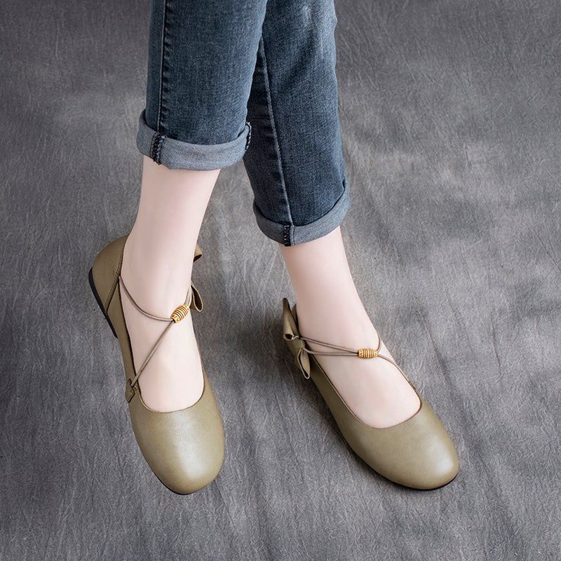 Vrouwen Lente Lederen Elegante Retro Casual Schoenen