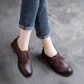 Vrouwen Lente Lederen Retro Vintage Casual Schoenen