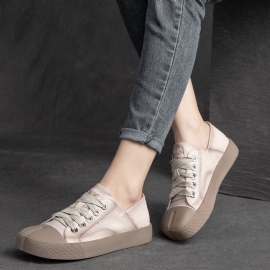 Vrouwen Lente Retro Lederen Handgemaakte Casual Schoenen