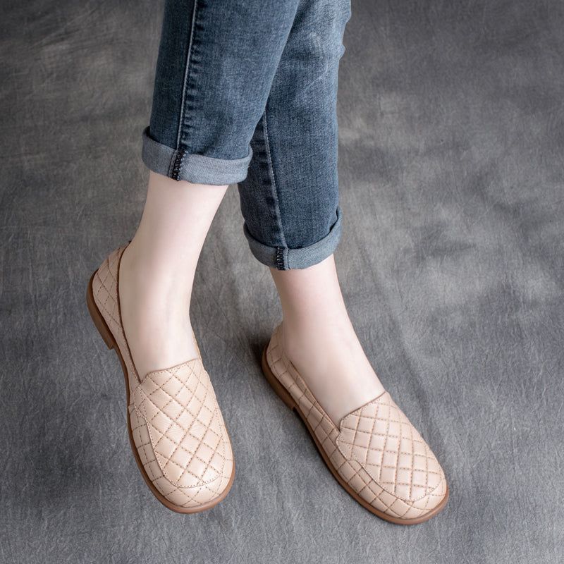 Vrouwen Lente Retro Lederen Zachte Casual Schoenen