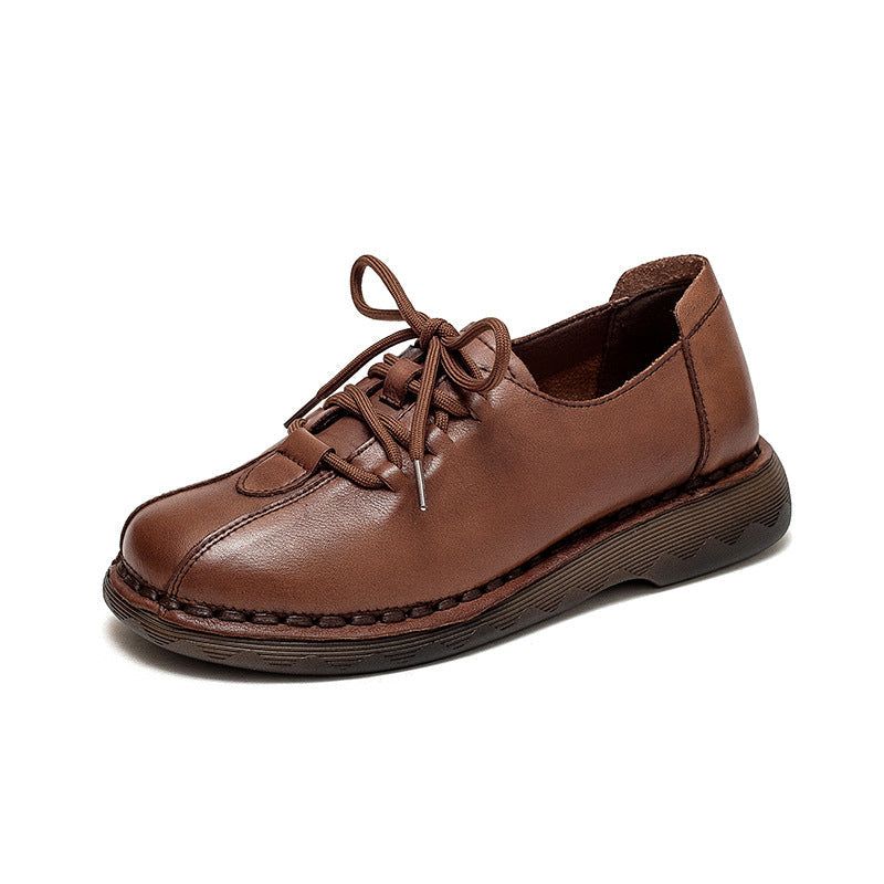 Vrouwen Lente Vintage Lederen Casual Schoenen