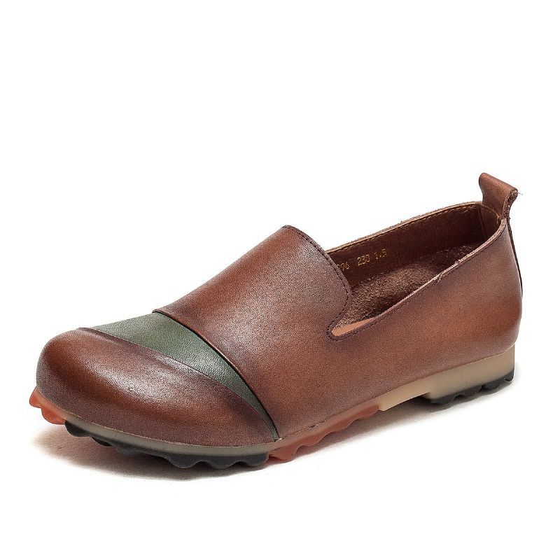 Vrouwen Lente Zomer Retro Lederen Antislip Casual Schoenen