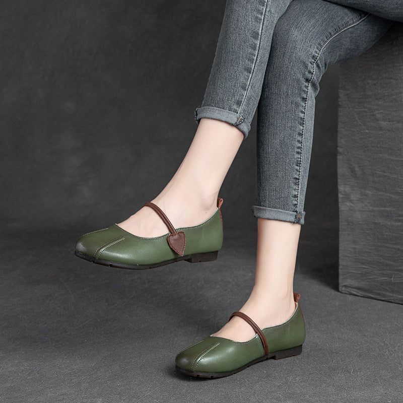 Vrouwen Lente Zomer Retro Lederen Casual Schoenen