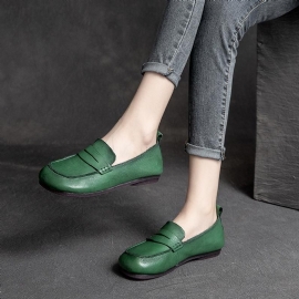 Vrouwen Retro Lederen Handgemaakte Casual Schoenen