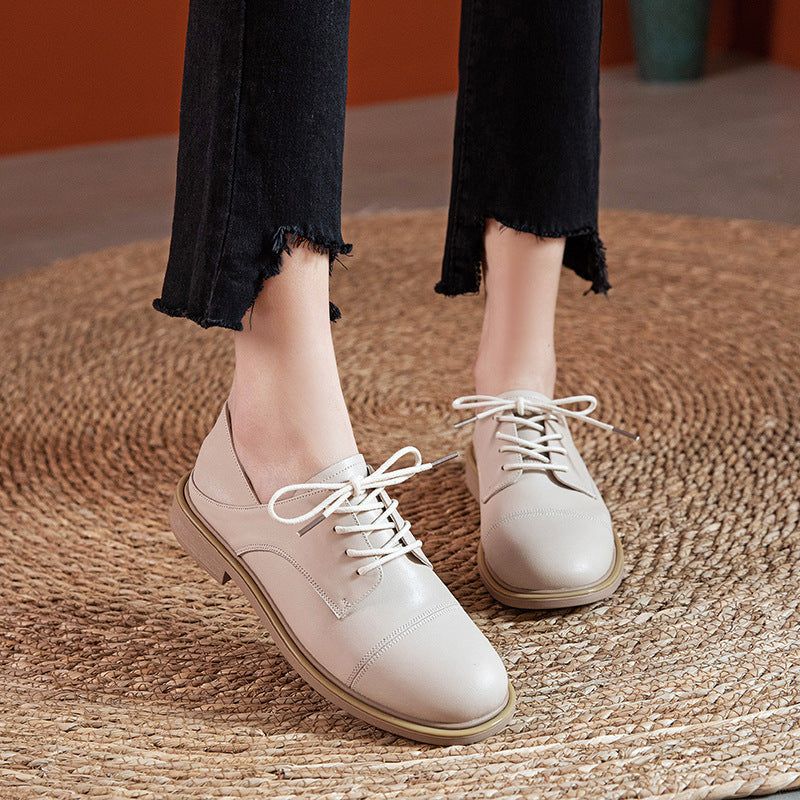 Vrouwen Retro Lederen Handgemaakte Casual Schoenen