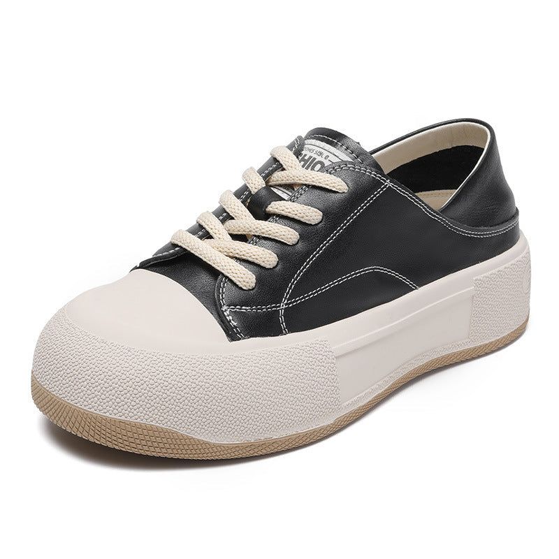 Vrouwen Retro Mode Lederen Platte Casual Schoenen