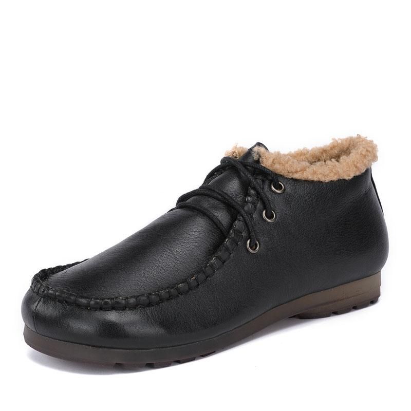 Winter Dikke Bont Retro Ronde Kop Casual Schoenen