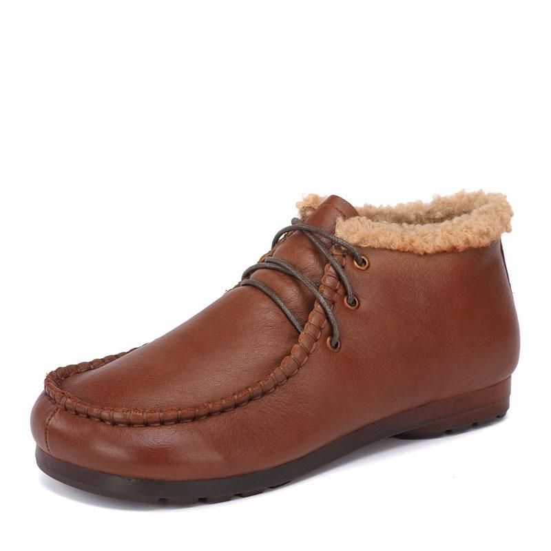 Winter Dikke Bont Retro Ronde Kop Casual Schoenen