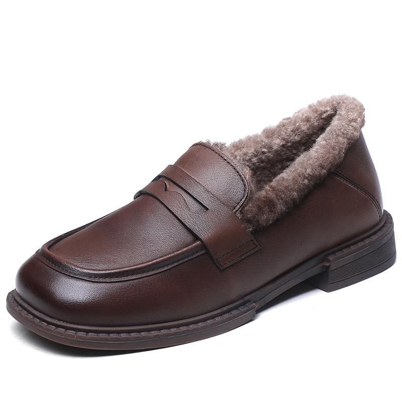 Winter Retro Warm Pluche Ronde Kop Casual Schoenen