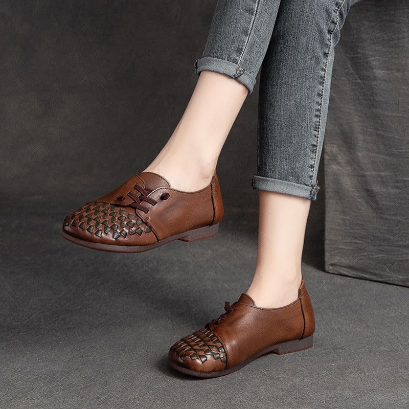 Zomer Leren Retro Casual Platte Loafers