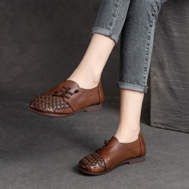 Zomer Leren Retro Casual Platte Loafers