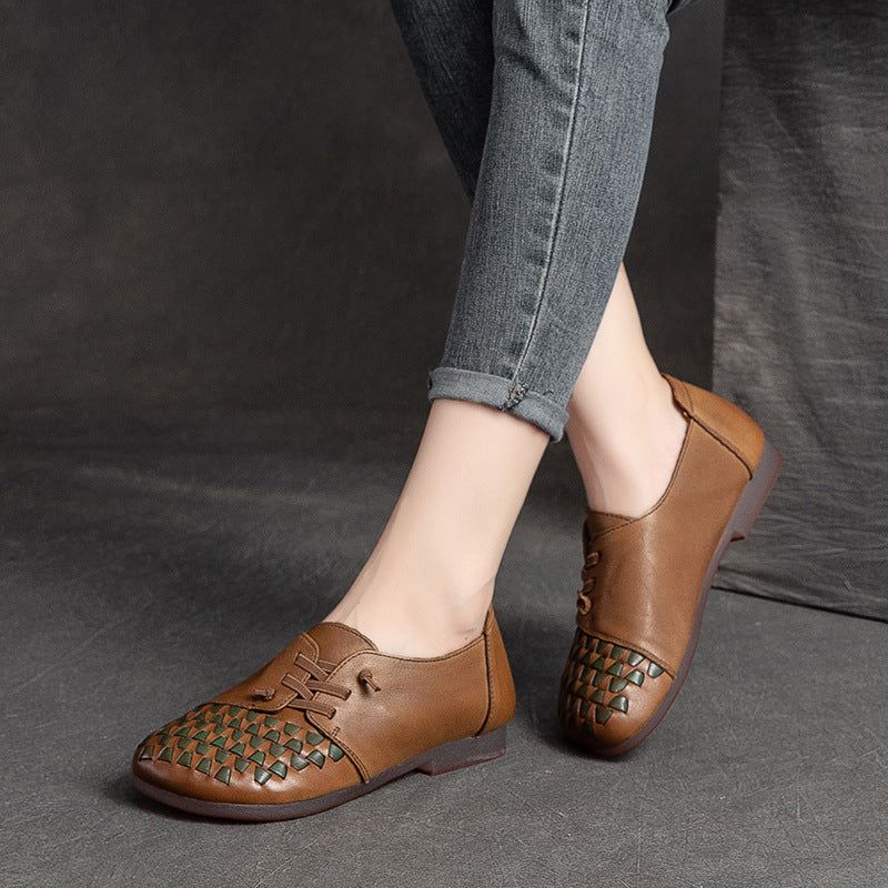 Zomer Leren Retro Casual Platte Loafers