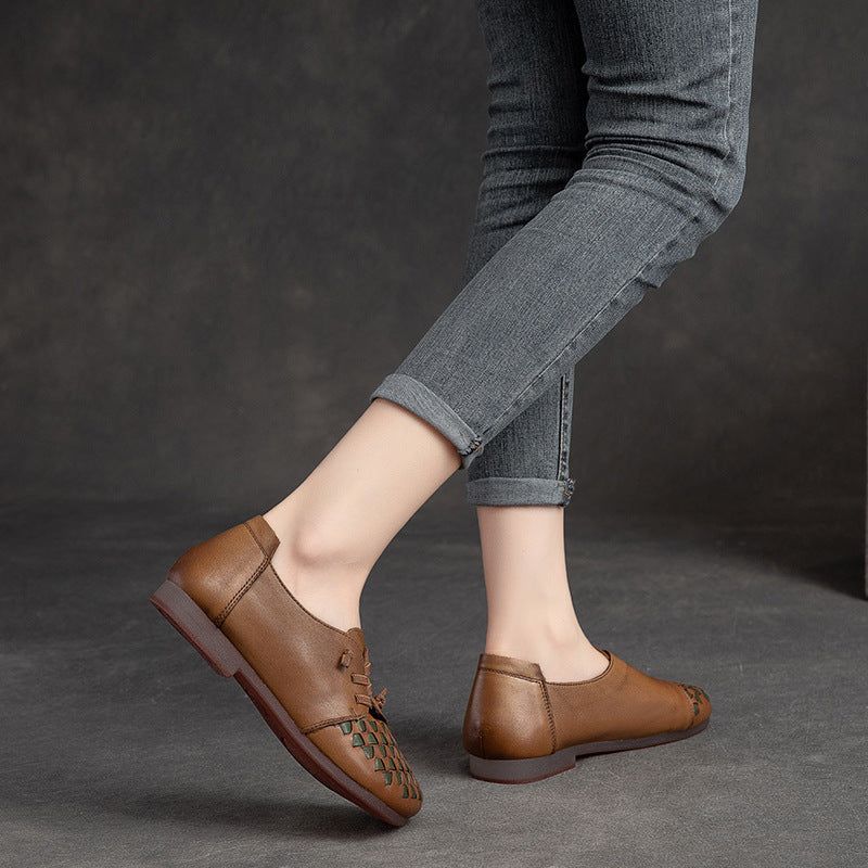 Zomer Leren Retro Casual Platte Loafers