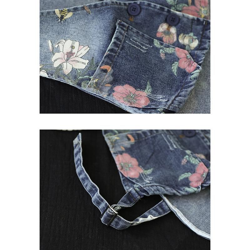 Denimvest Voor Dames Met Retroprint