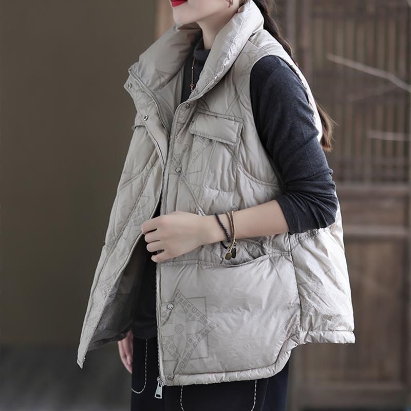 Herfst Winter Losse Eendendons Vest