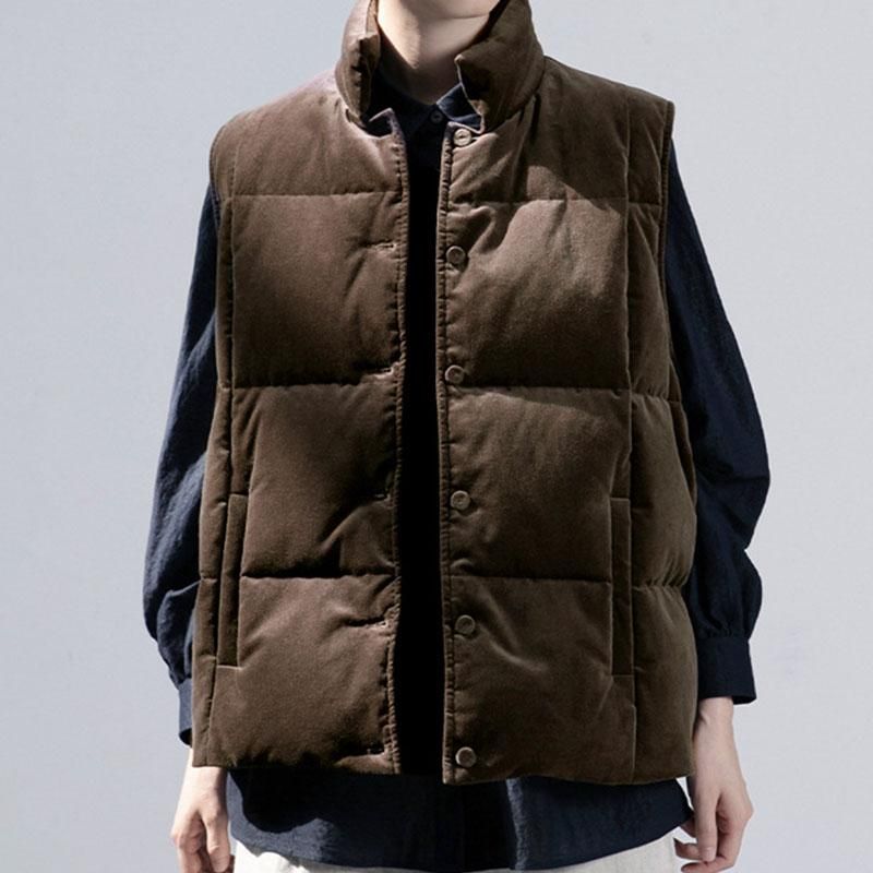 Herfst Winter Retro Single-breasted Katoenen Gewatteerd Vest