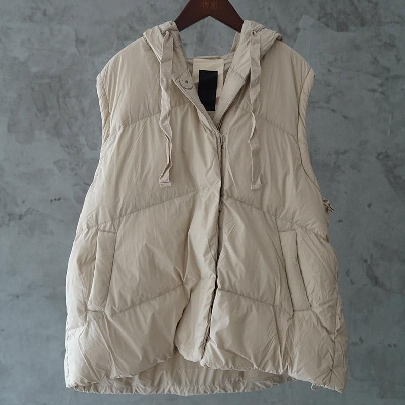 Retro Casual Vest Met Capuchon En Onderkant