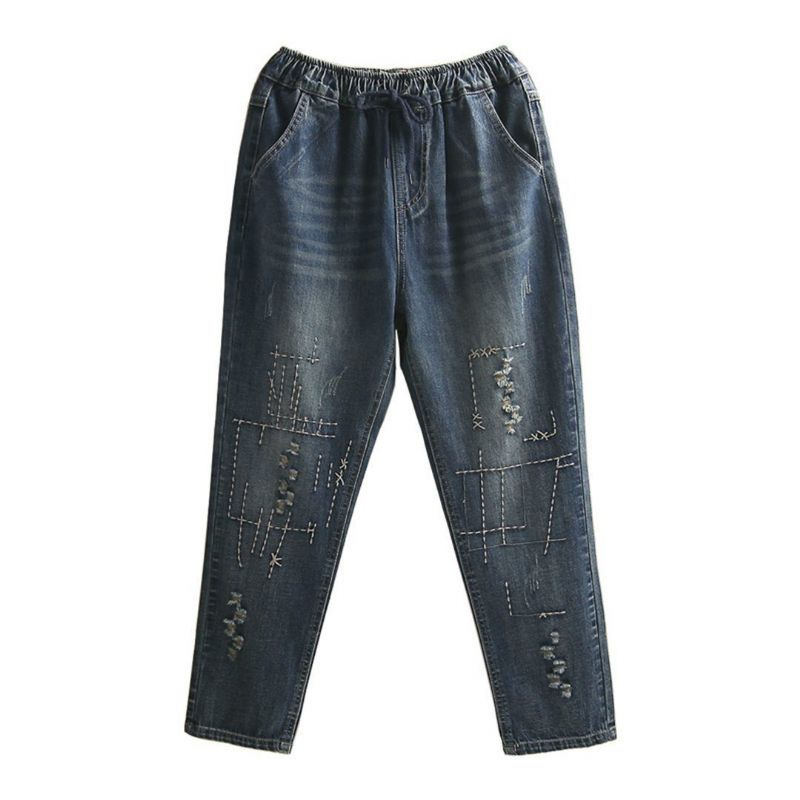 Geborduurde Ragged Jeans