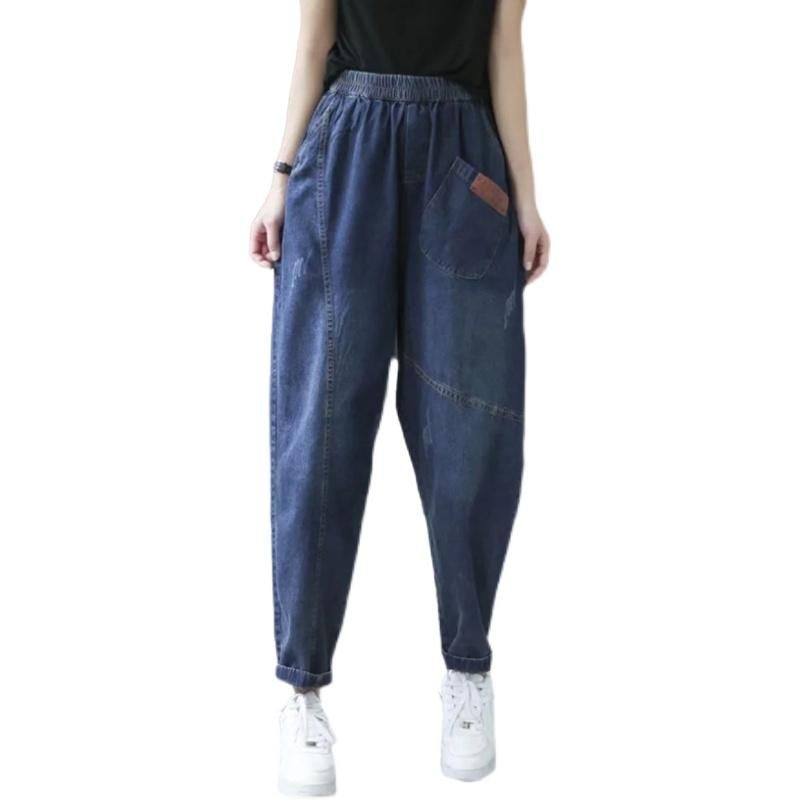 Lente Herfst Losse Casual Retro Patchwork Harem Jeans