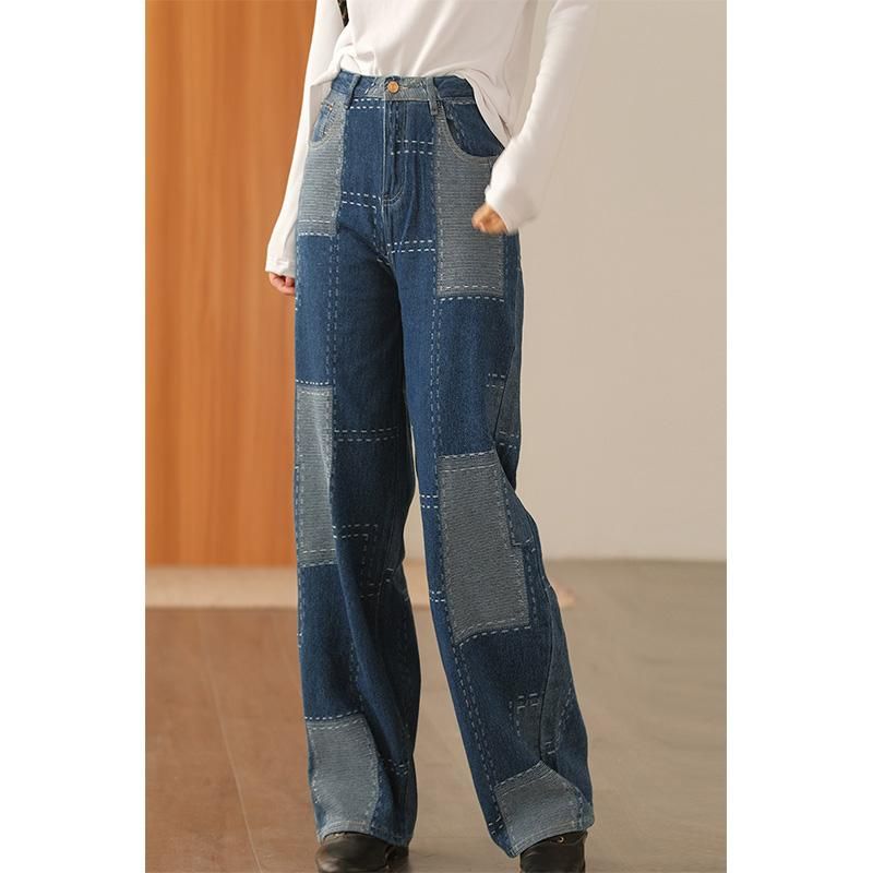 Lente Patchwork Harem Katoen Jeans