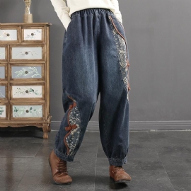 Lente Retro Casual Patchwork Losse Harem Jeans