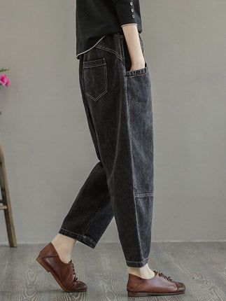 Lente Zomer Vrouwen Retro Losse Katoenen Jeans