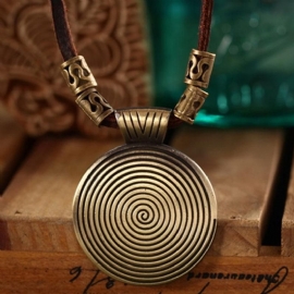 Retro Accessoires Leren Ketting Ronde Kettingen