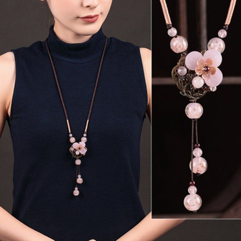 Vrouwen Retro Ornament Ketting Eenvoudige Hanger Accessoires Ketting: