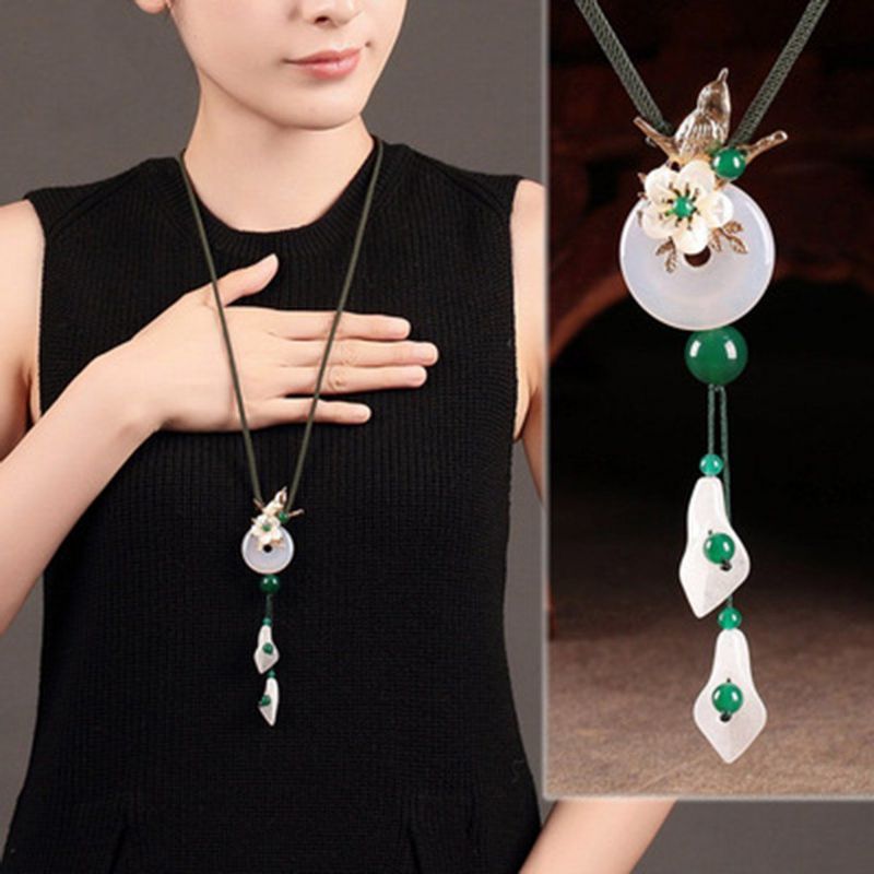 Vrouwen Retro Ornament Ketting Eenvoudige Hanger Accessoires Ketting: