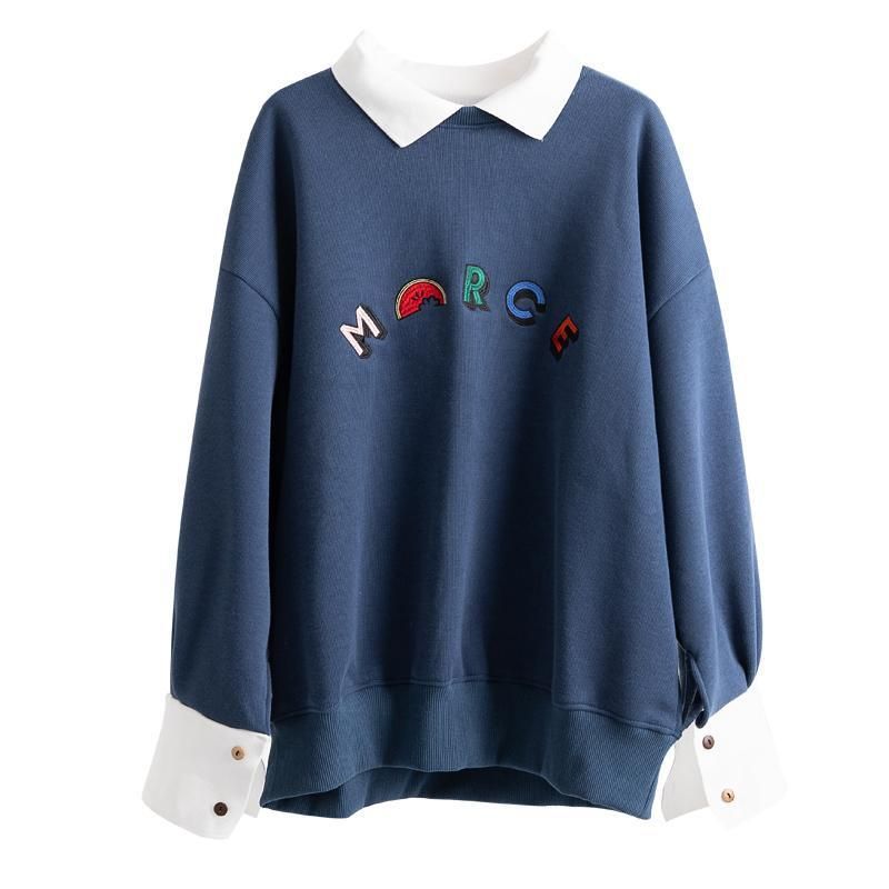 Casual Sweatshirt Met Fluwelen Borduursel