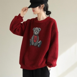 Lamswollen Sweatshirt Met Ronde Hals En Lange Mouwen