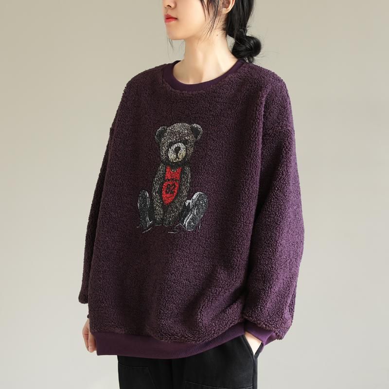 Lamswollen Sweatshirt Met Ronde Hals En Lange Mouwen