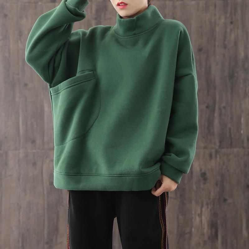 Lange Mouwen Hoge Hals Losse Casual Sweatshirt