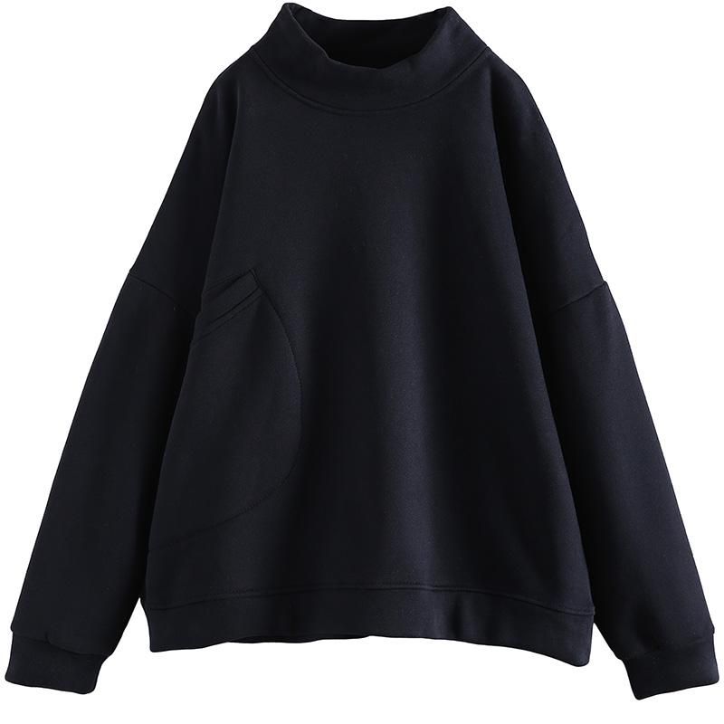 Lange Mouwen Hoge Hals Losse Casual Sweatshirt