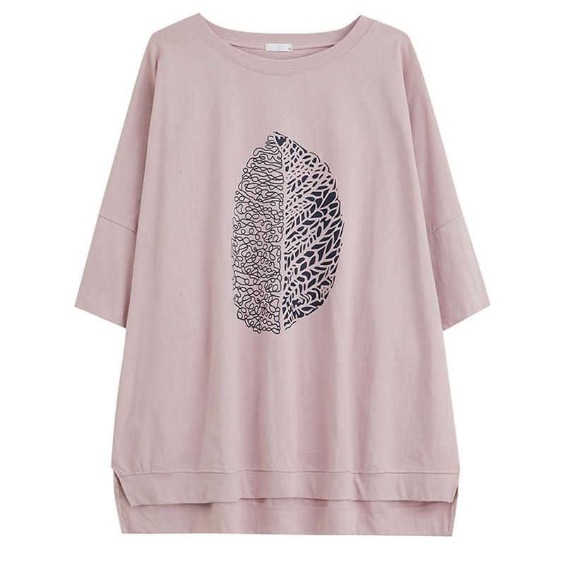 Overmaat Zomer Los Casual T-shirt Roze