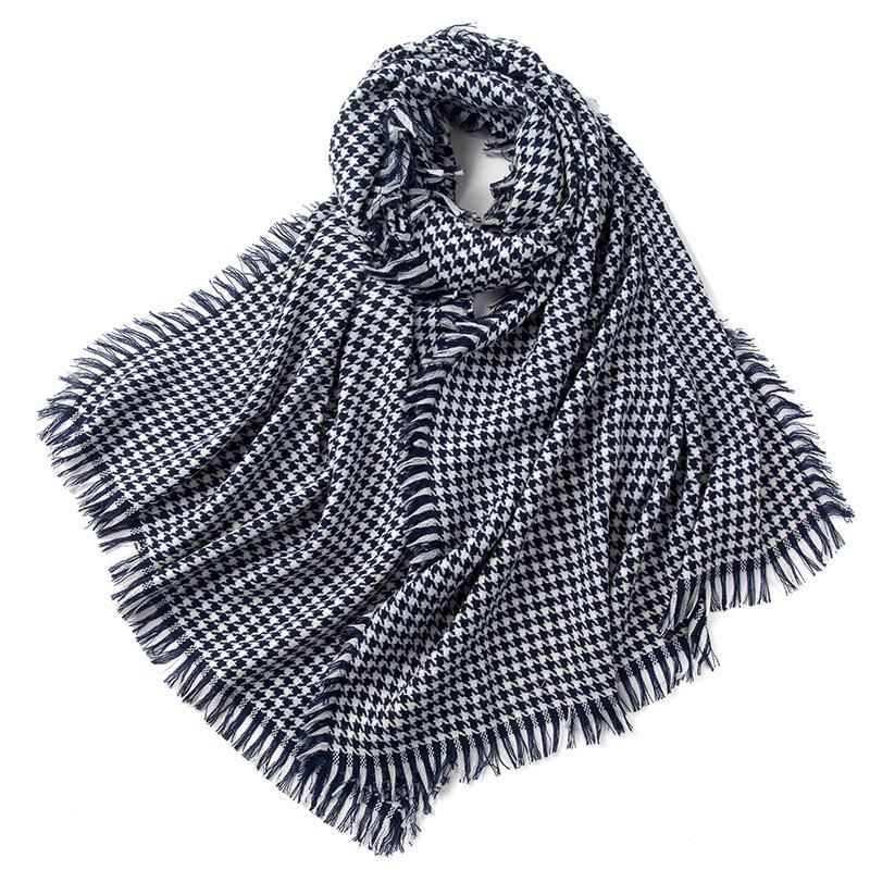 Wol Plaid Sjaal Dames Winter